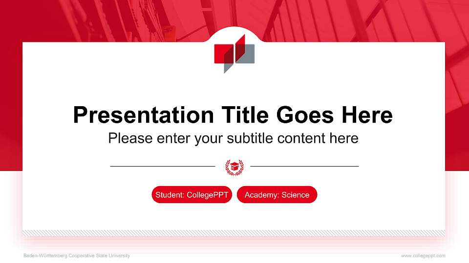 Baden-Württemberg Cooperative State University National Scholarship Defense PPT Template16:9 ratio PPT effect preview image