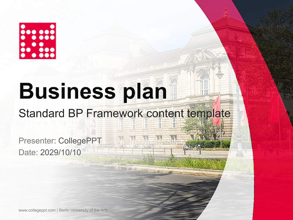 Berlin University of the Arts Competition/Entrepreneurship Contest PPT Template4:3 ratio PPT effect preview image9