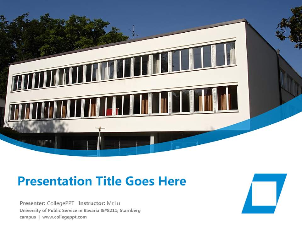 University of Public Service in Bavaria – Starnberg campus Course/Courseware Creation PPT Template4:3 ratio PPT effect preview image5