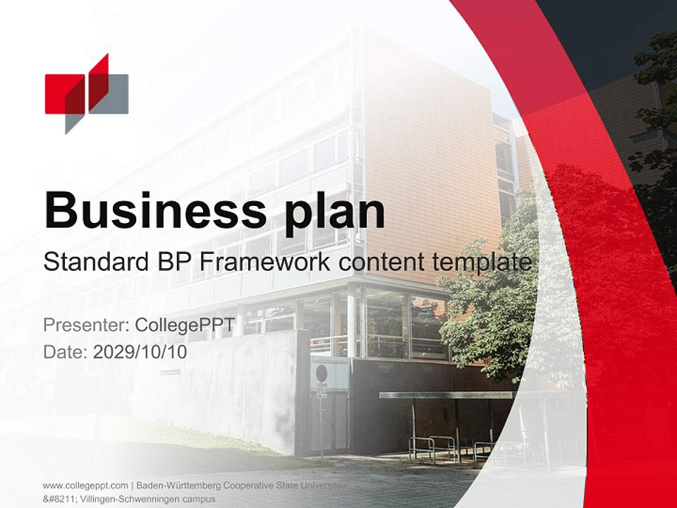 Baden-Württemberg Cooperative State University – Villingen-Schwenningen campus Competition/Entrepreneurship Contest PPT Template4:3 ratio PPT effect preview image9