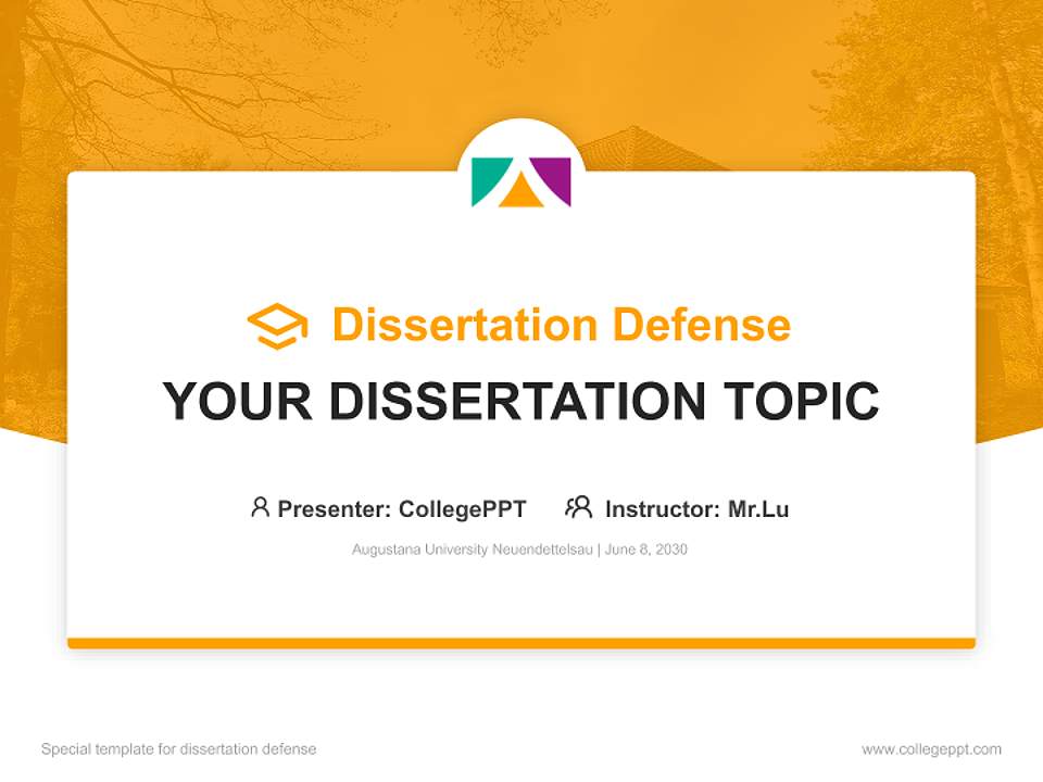 Augustana University Neuendettelsau Graduation Thesis Defense PPT Template4:3 ratio PPT effect preview image7