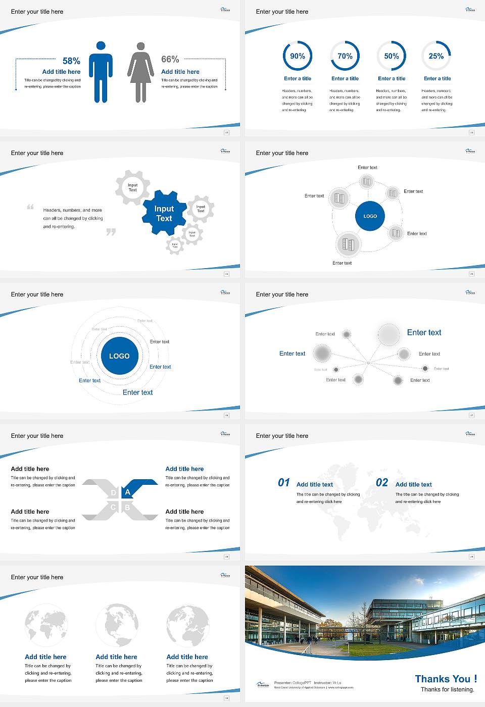 West Coast University of Applied Sciences Course/Courseware Creation PPT Template16:9 ratio PPT effect preview image4