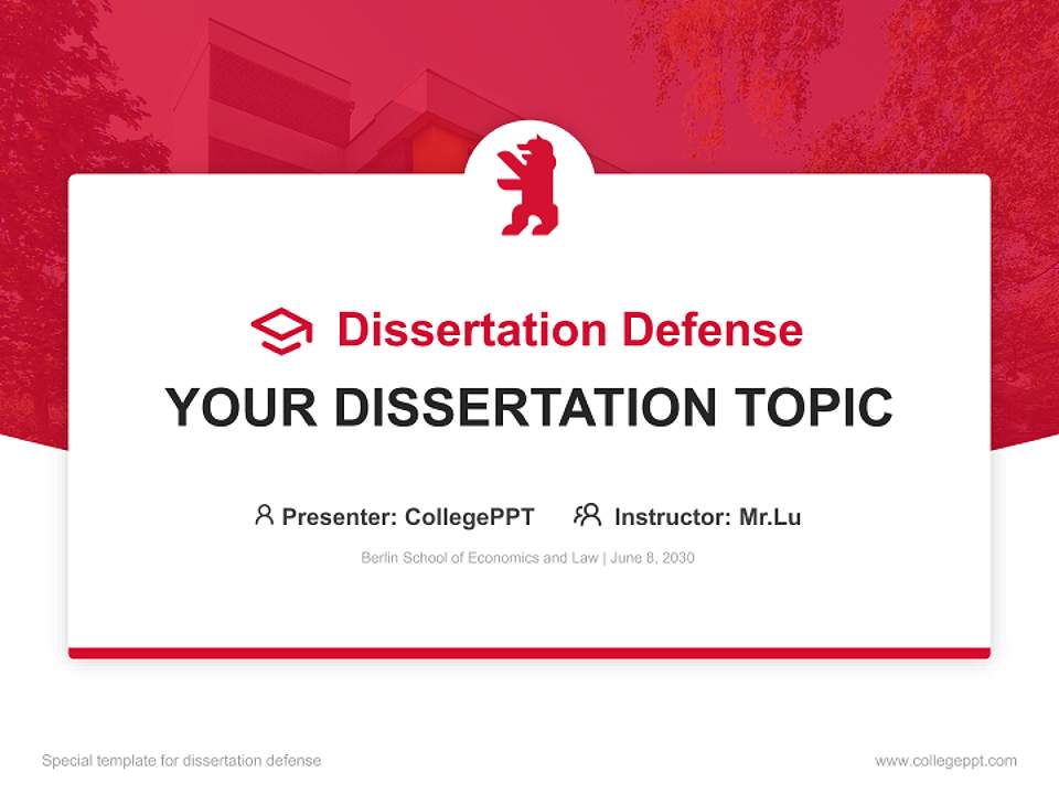 Berlin School of Economics and Law Graduation Thesis Defense PPT Template4:3 ratio PPT effect preview image7