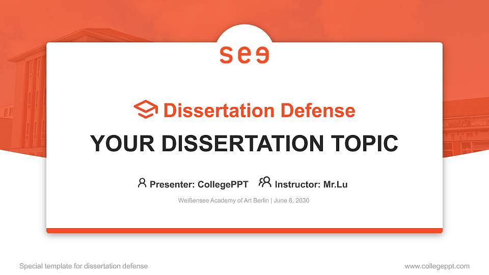 Weißensee Academy of Art Berlin Graduation Thesis Defense PPT Template16:9 ratio PPT effect preview image