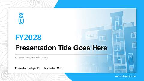 XU Exponential University of Applied Sciences Academic Presentation/Research Findings Report PPT Template