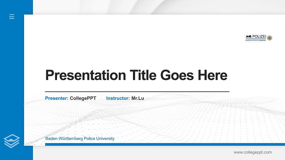 Baden-Württemberg Police University Thesis Proposal/Graduation Defense PPT Template16:9 ratio PPT effect preview image