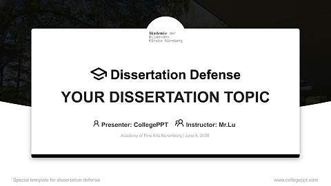 Academy of Fine Arts Nuremberg Graduation Thesis Defense PPT Template