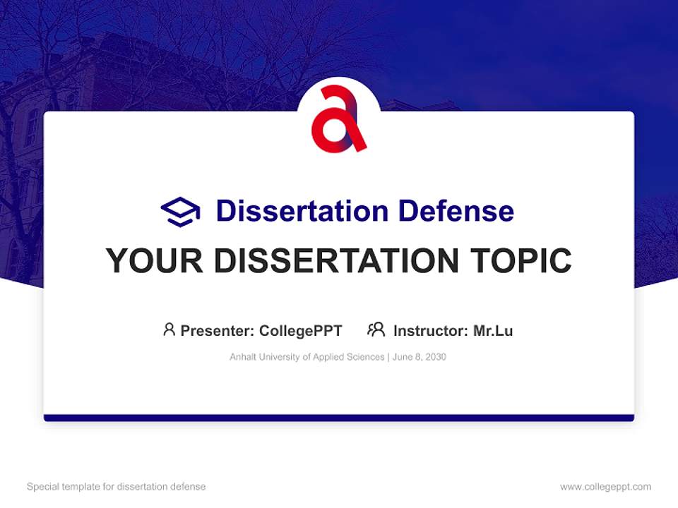 Anhalt University of Applied Sciences Graduation Thesis Defense PPT Template4:3 ratio PPT effect preview image7