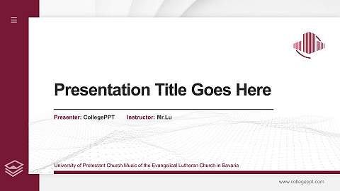 University of Protestant Church Music of the Evangelical Lutheran Church in Bavaria Thesis Proposal/Graduation Defense PPT Template