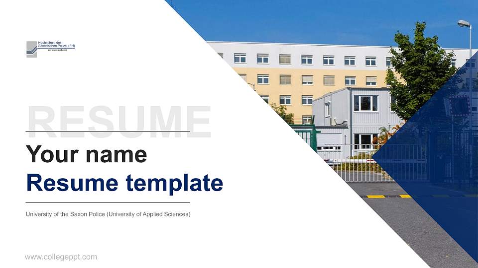 University of the Saxon Police (University of Applied Sciences) Resume PPT Template16:9 ratio PPT effect preview image