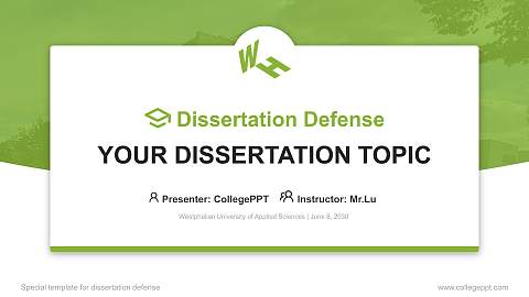 Westphalian University of Applied Sciences Graduation Thesis Defense PPT Template