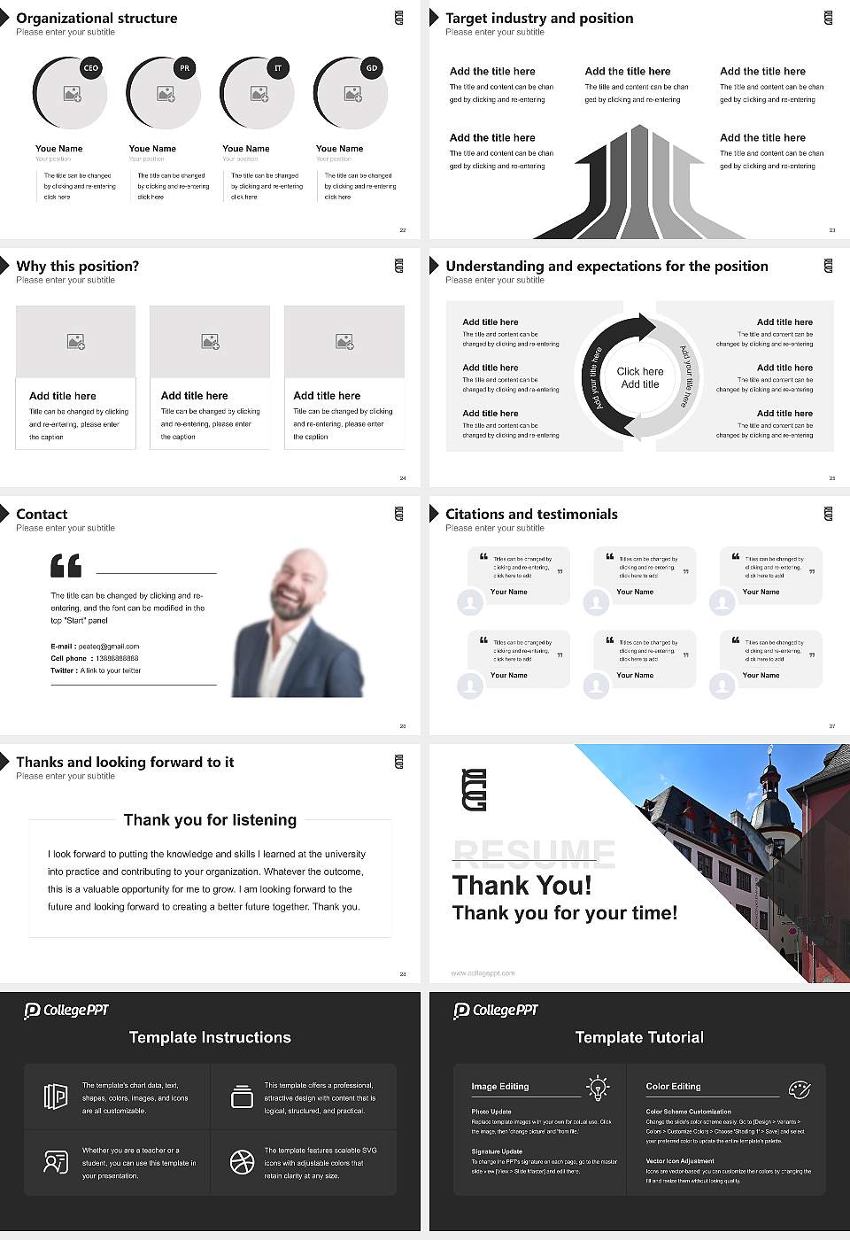 University of Social Design Resume PPT Template16:9 ratio PPT effect preview image4