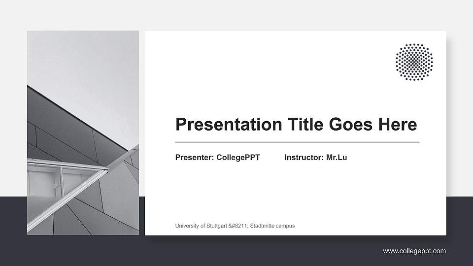 University of Stuttgart – Stadtmitte campus General PPT Template16:9 ratio PPT effect preview image