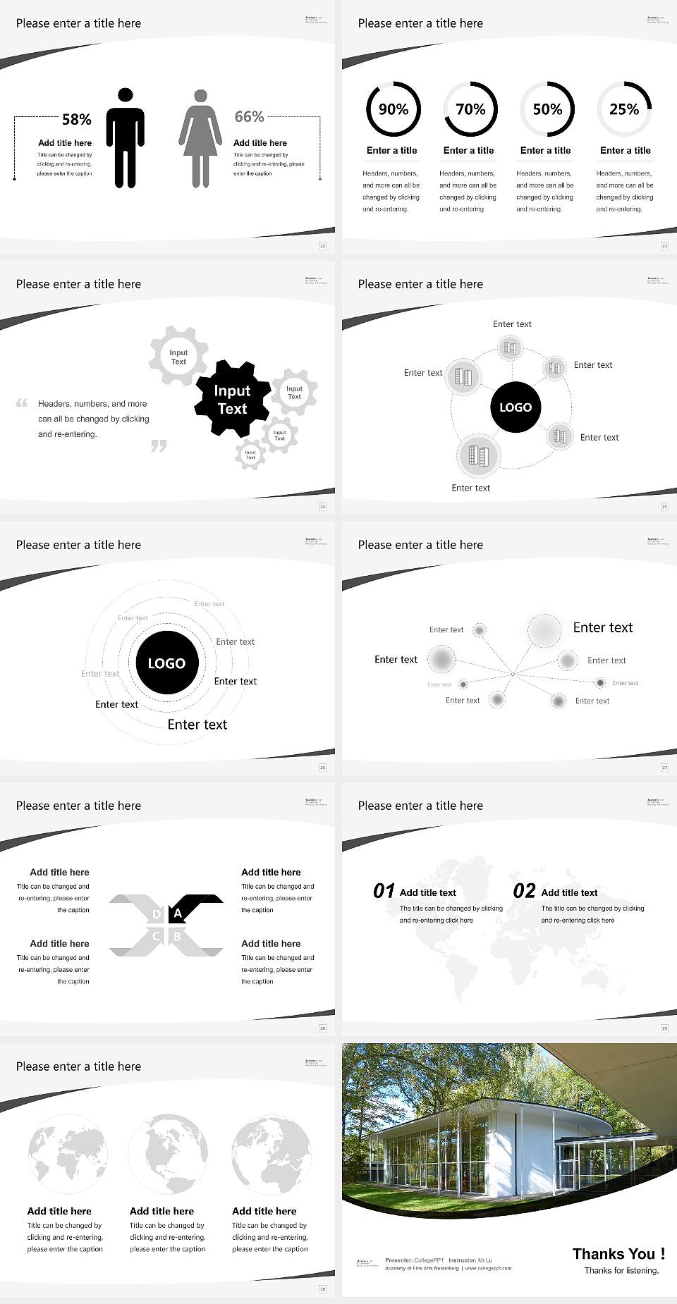 Academy of Fine Arts Nuremberg Course/Courseware Creation PPT Template4:3 ratio PPT effect preview image4
