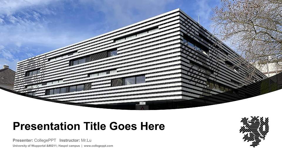 University of Wuppertal – Haspel campus Course/Courseware Creation PPT Template16:9 ratio PPT effect preview image