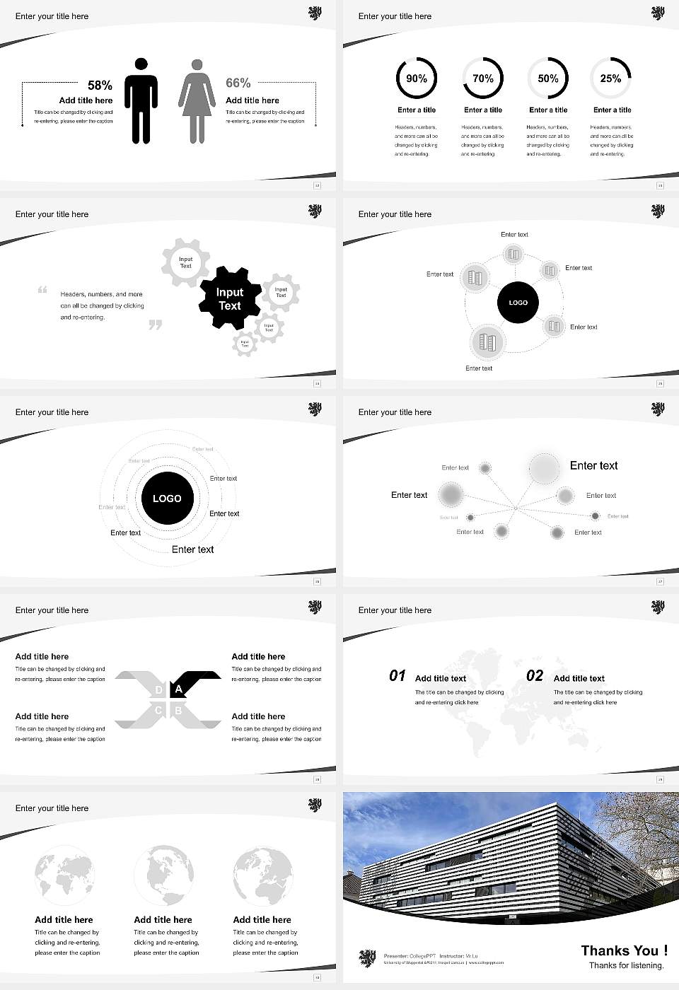 University of Wuppertal – Haspel campus Course/Courseware Creation PPT Template16:9 ratio PPT effect preview image4