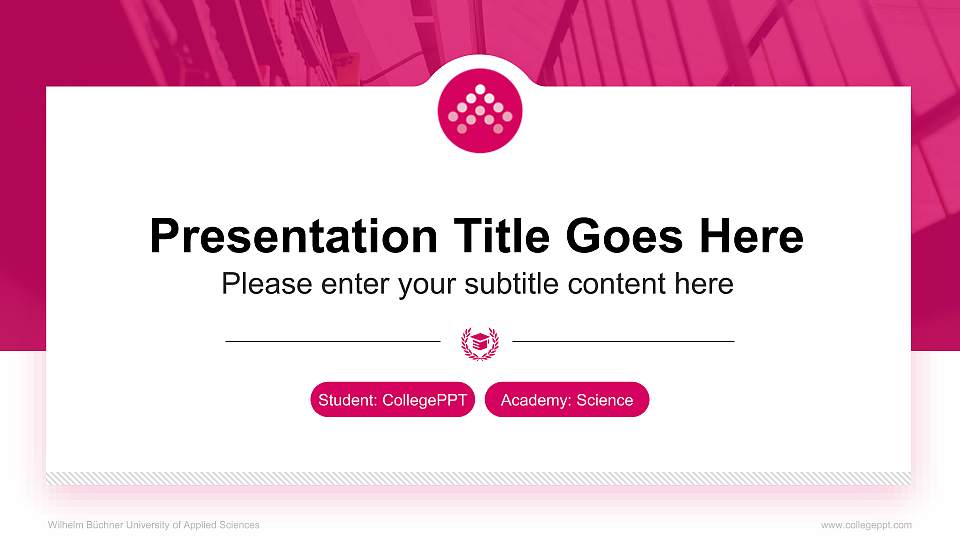 Wilhelm Büchner University of Applied Sciences National Scholarship Defense PPT Template16:9 ratio PPT effect preview image