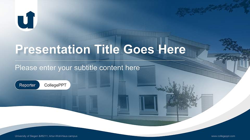 University of Siegen – Artur-Woll-Haus campus Lecture Sharing and Networking Event PPT Template16:9 ratio PPT effect preview image