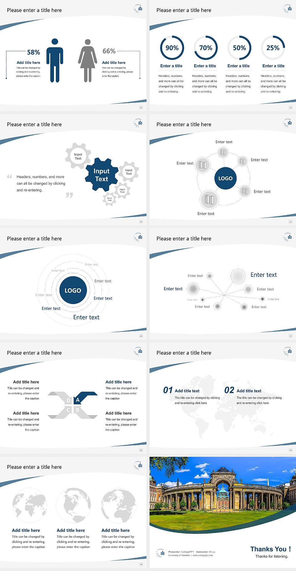 University of Potsdam Course/Courseware Creation PPT Template4:3 ratio PPT effect preview image4