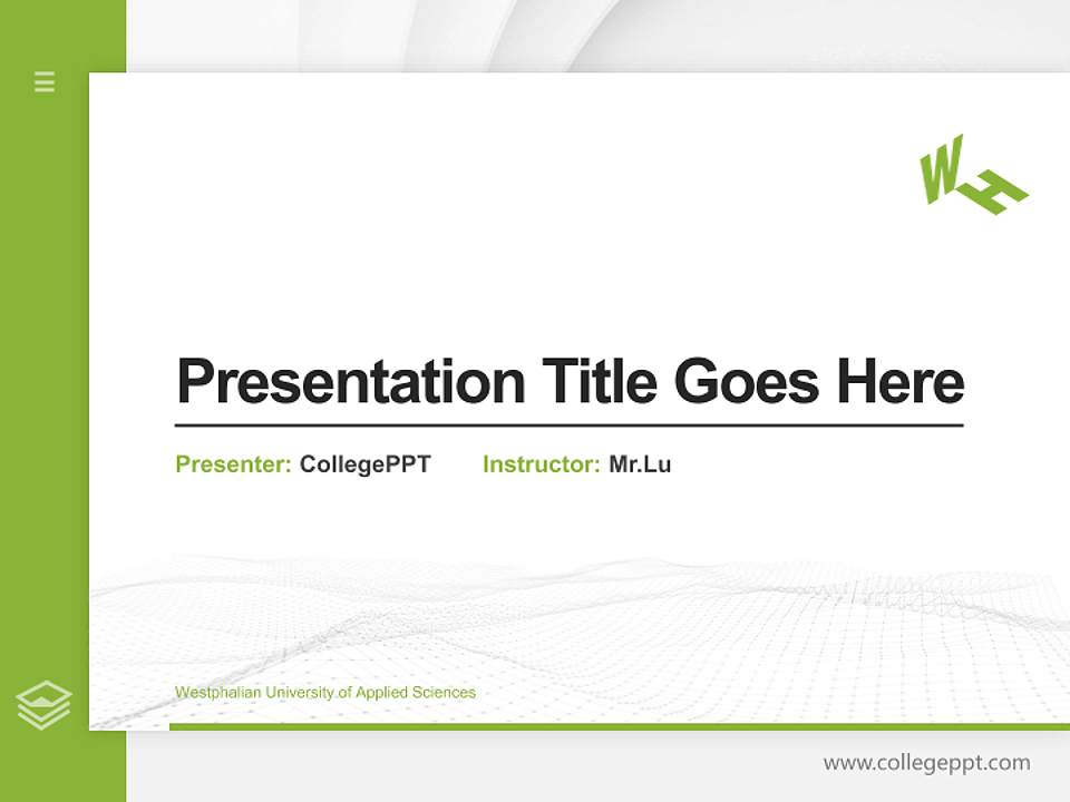 Westphalian University of Applied Sciences Thesis Proposal/Graduation Defense PPT Template4:3 ratio PPT effect preview image5