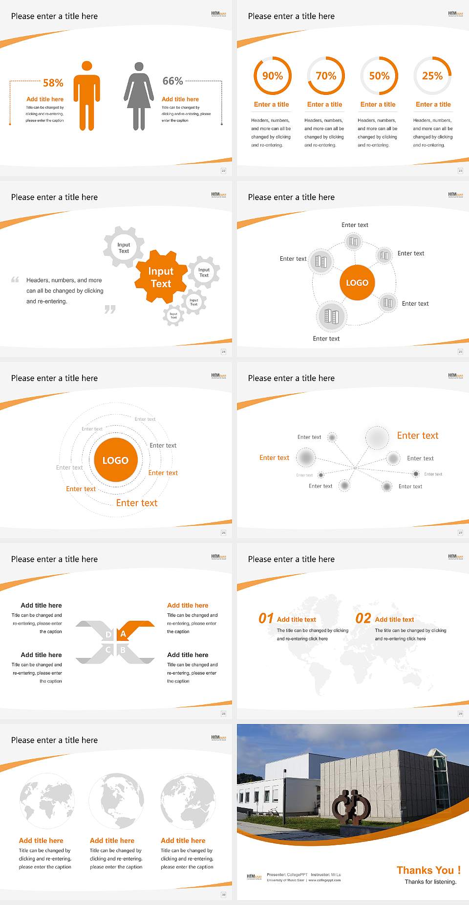 University of Music Saar Course/Courseware Creation PPT Template4:3 ratio PPT effect preview image4