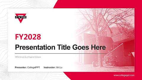 YMCA University of Applied Sciences Academic Presentation/Research Findings Report PPT Template