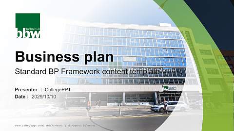 bbw University of Applied Sciences Competition/Entrepreneurship Contest PPT Template