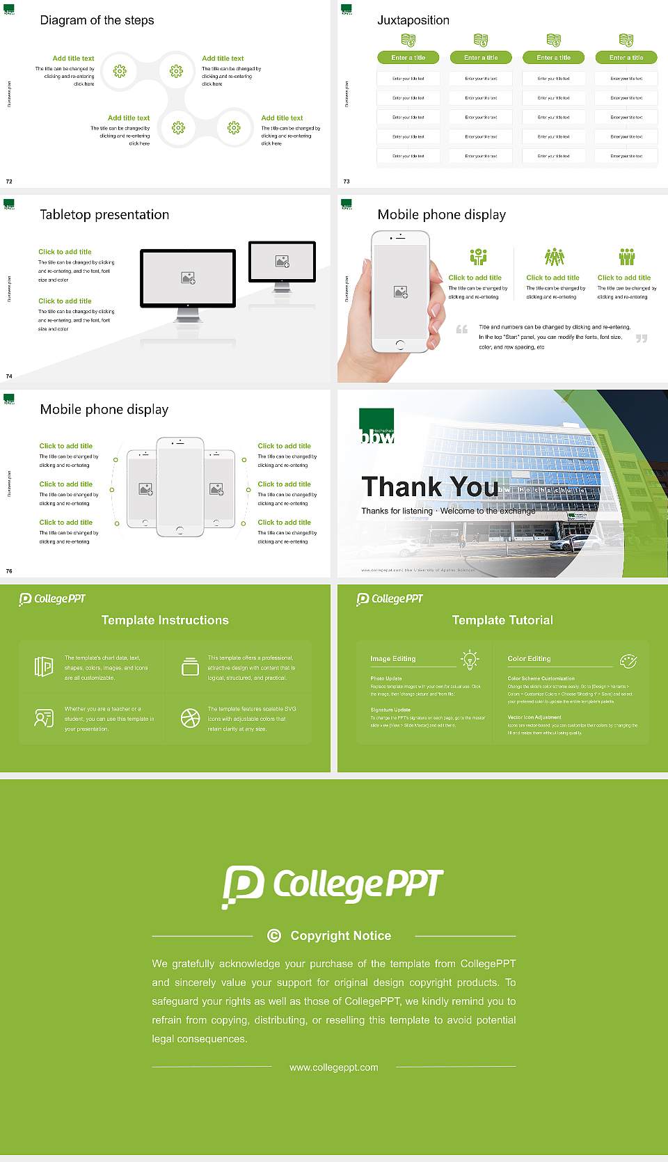 bbw University of Applied Sciences Competition/Entrepreneurship Contest PPT Template16:9 ratio PPT effect preview image9