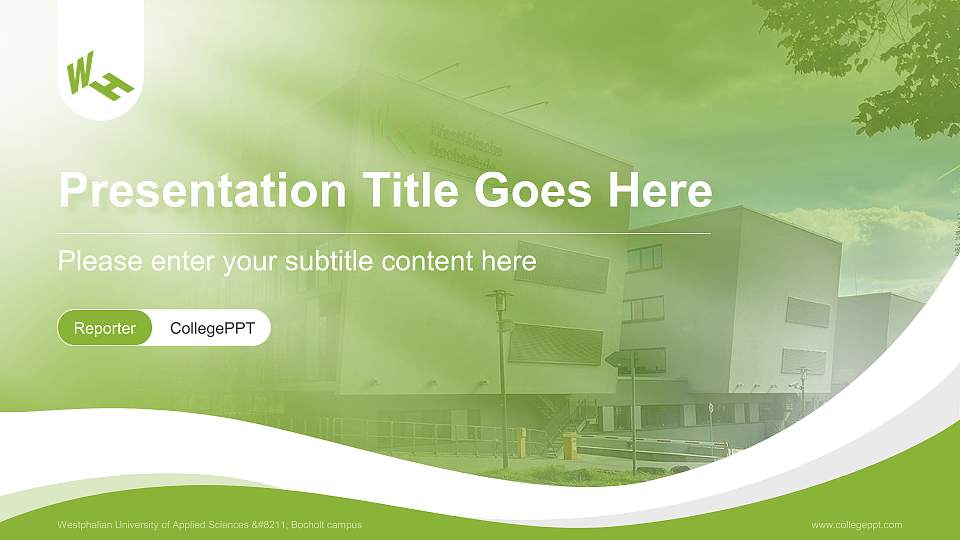 Westphalian University of Applied Sciences – Bocholt campus Lecture Sharing and Networking Event PPT Template16:9 ratio PPT effect preview image