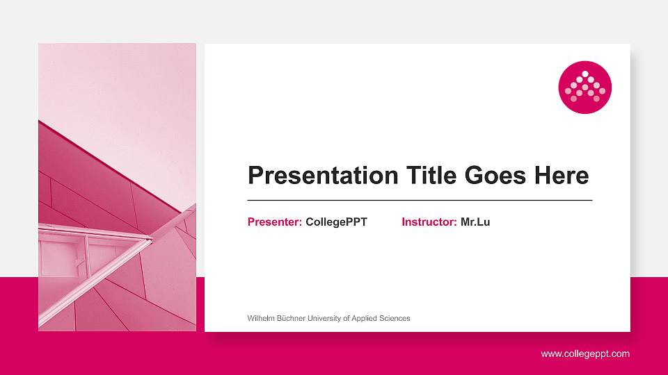 Wilhelm Büchner University of Applied Sciences General PPT Template16:9 ratio PPT effect preview image