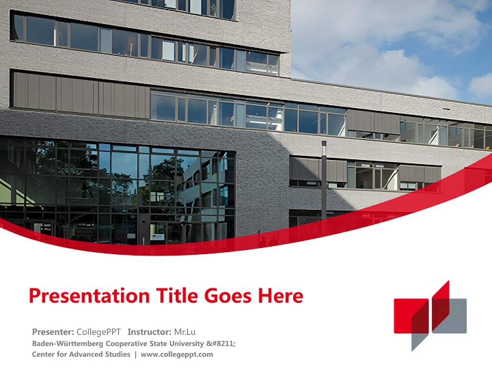 Baden-Württemberg Cooperative State University – Center for Advanced Studies Course/Courseware Creation PPT Template4:3 ratio PPT effect preview image5