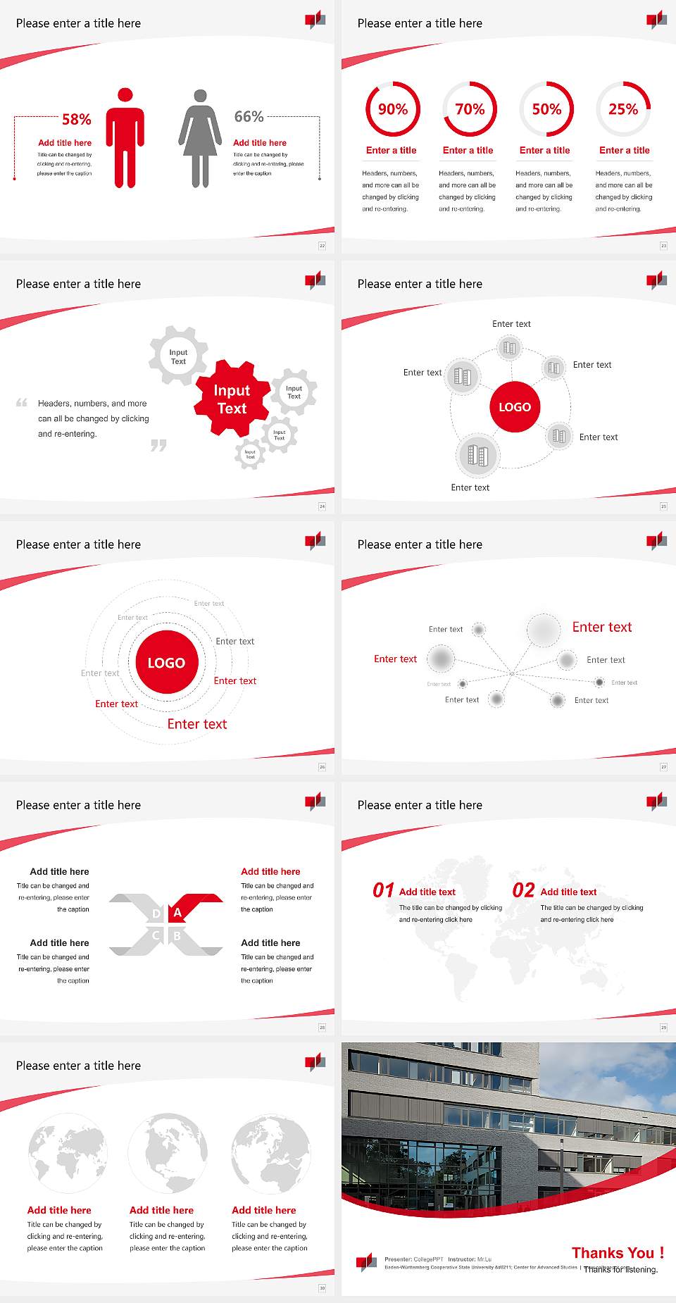 Baden-Württemberg Cooperative State University – Center for Advanced Studies Course/Courseware Creation PPT Template4:3 ratio PPT effect preview image4
