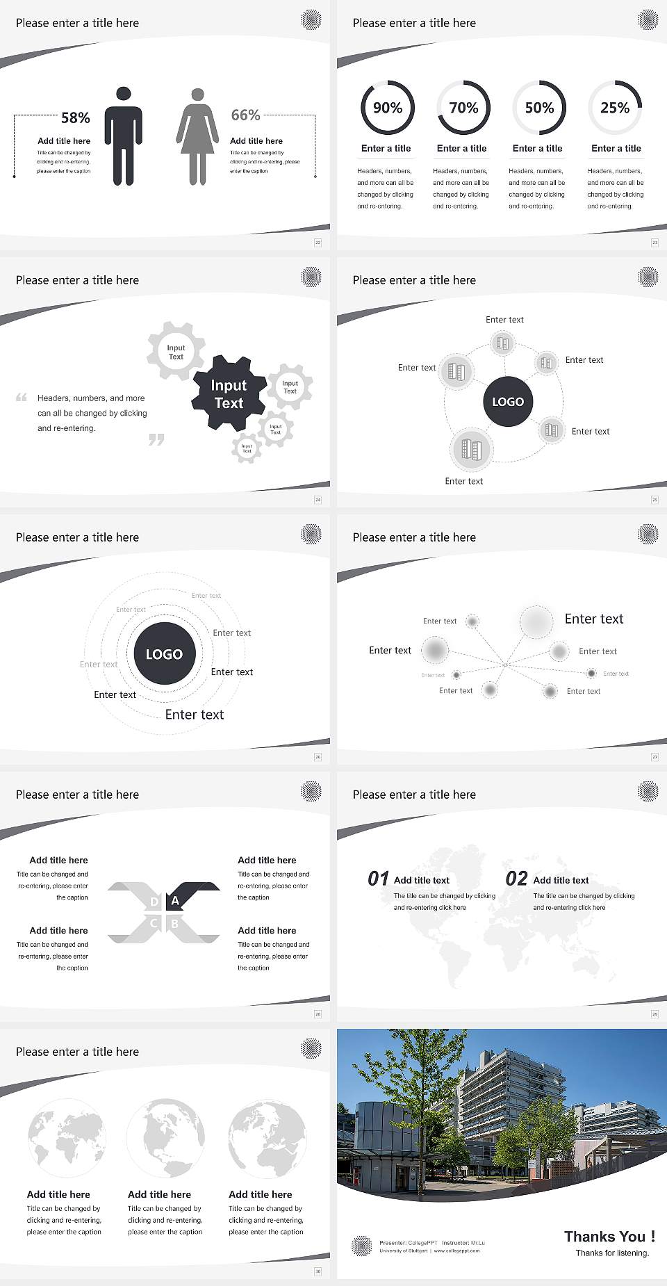 University of Stuttgart Course/Courseware Creation PPT Template4:3 ratio PPT effect preview image4