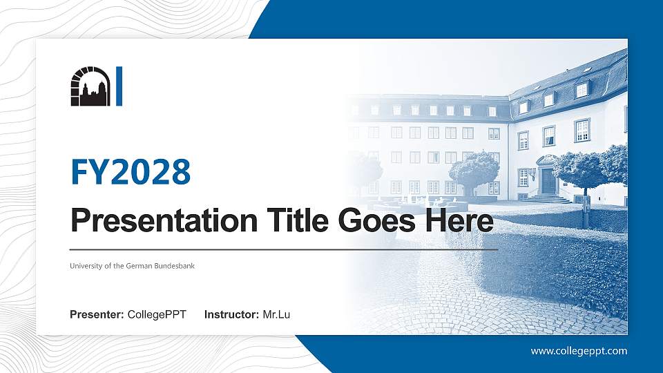 University of the German Bundesbank Academic Presentation/Research Findings Report PPT Template16:9 ratio PPT effect preview image