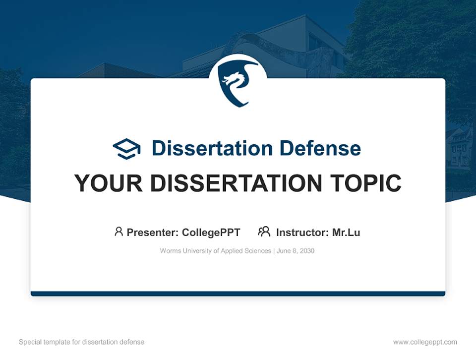 Worms University of Applied Sciences Graduation Thesis Defense PPT Template4:3 ratio PPT effect preview image7