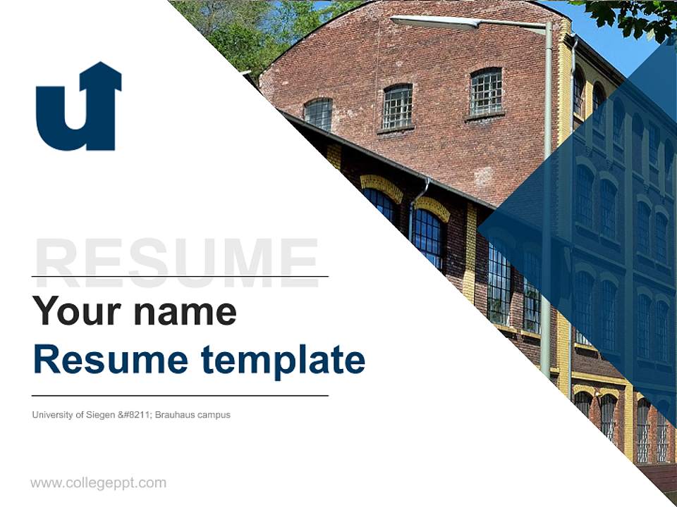 University of Siegen – Brauhaus campus Resume PPT Template4:3 ratio PPT effect preview image5