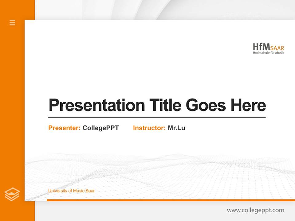 University of Music Saar Thesis Proposal/Graduation Defense PPT Template4:3 ratio PPT effect preview image5