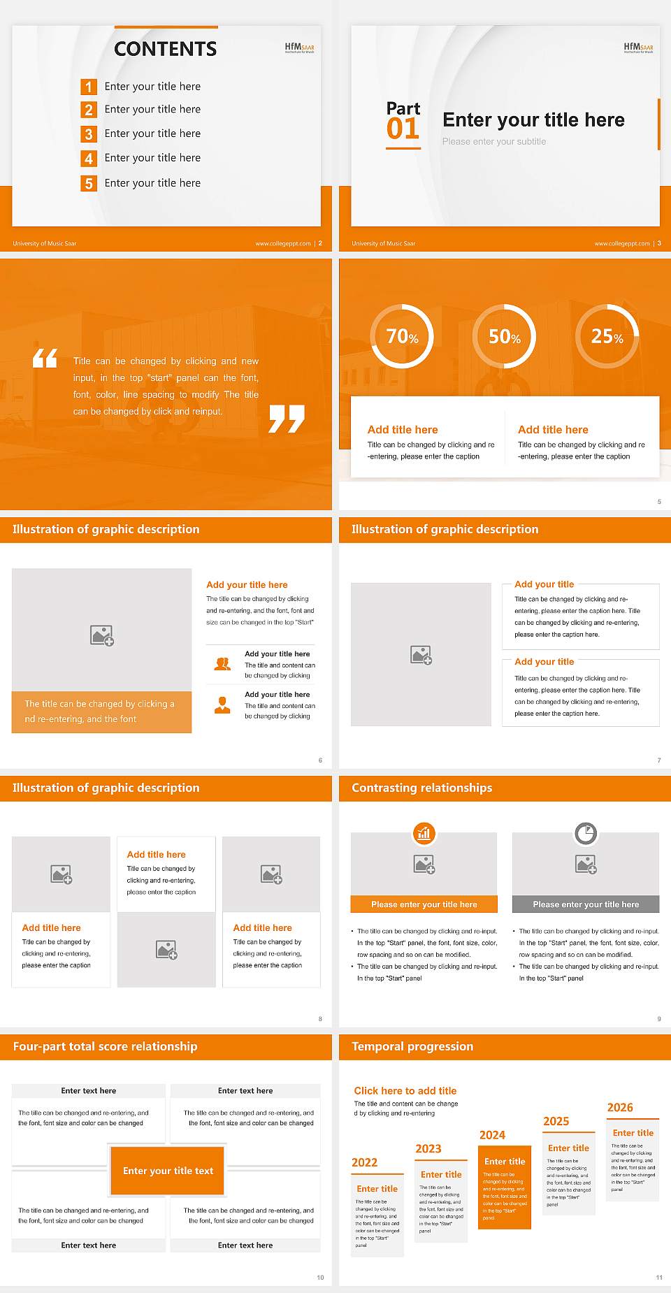 University of Music Saar Thesis Proposal/Graduation Defense PPT Template4:3 ratio PPT effect preview image2