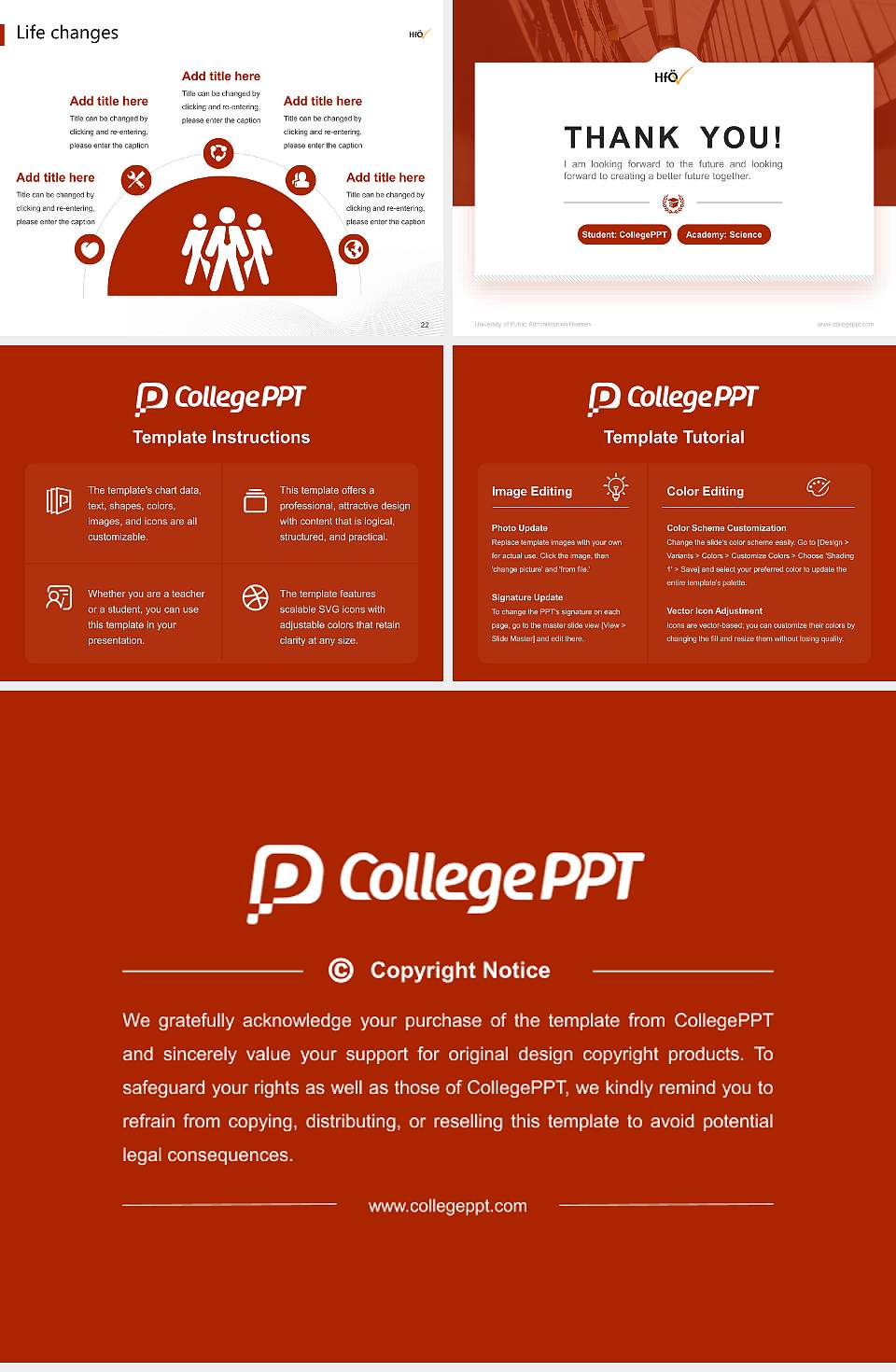 University of Public Administration Bremen National Scholarship Defense PPT Template4:3 ratio PPT effect preview image4