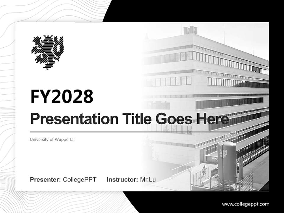 University of Wuppertal Academic Presentation/Research Findings Report PPT Template4:3 ratio PPT effect preview image5