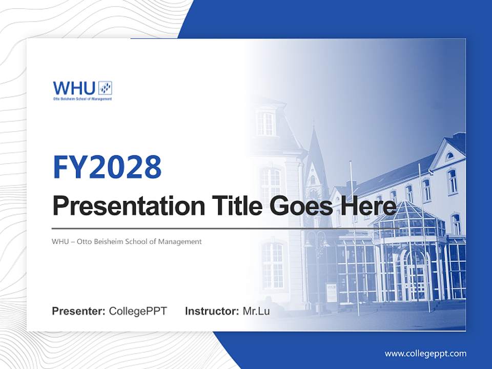 WHU – Otto Beisheim School of Management Academic Presentation/Research Findings Report PPT Template4:3 ratio PPT effect preview image5