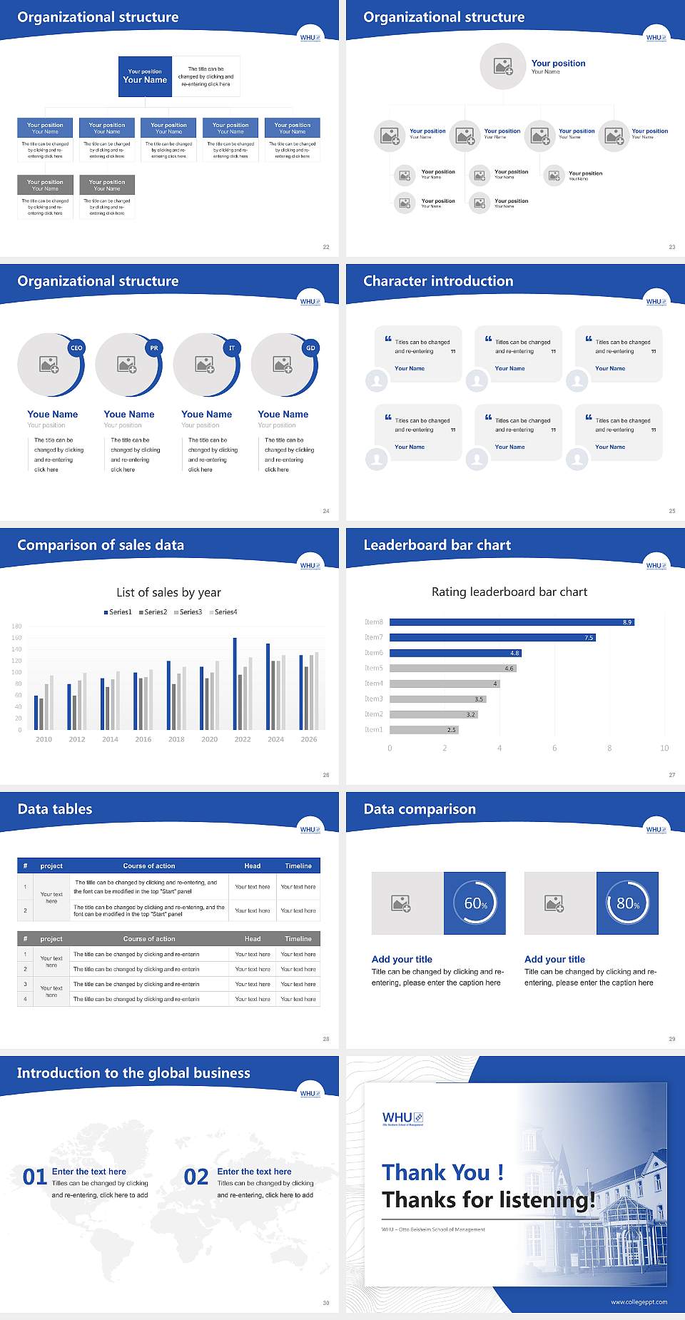 WHU – Otto Beisheim School of Management Academic Presentation/Research Findings Report PPT Template4:3 ratio PPT effect preview image4
