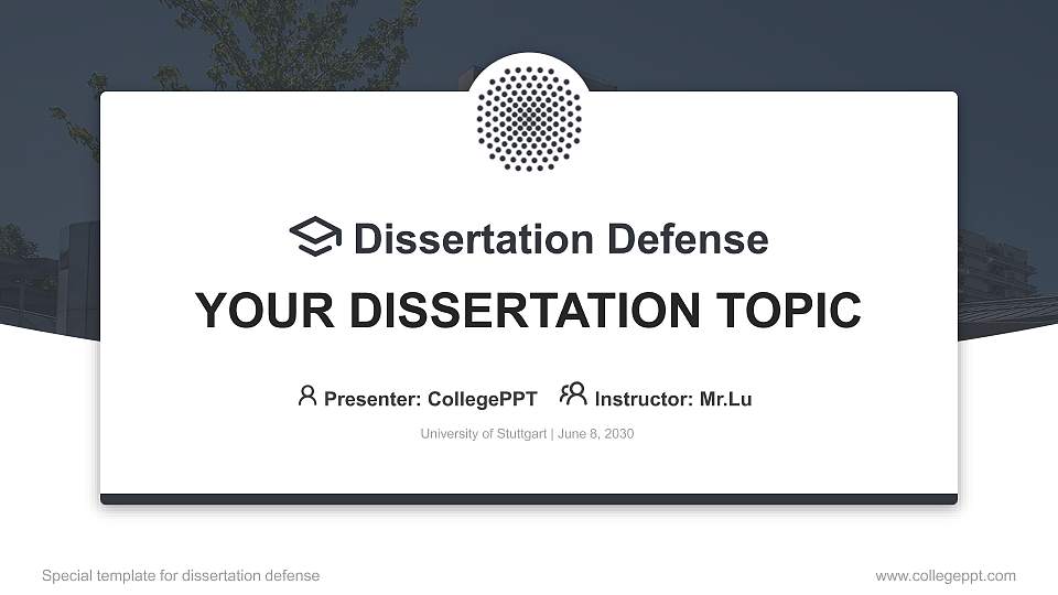 University of Stuttgart Graduation Thesis Defense PPT Template16:9 ratio PPT effect preview image