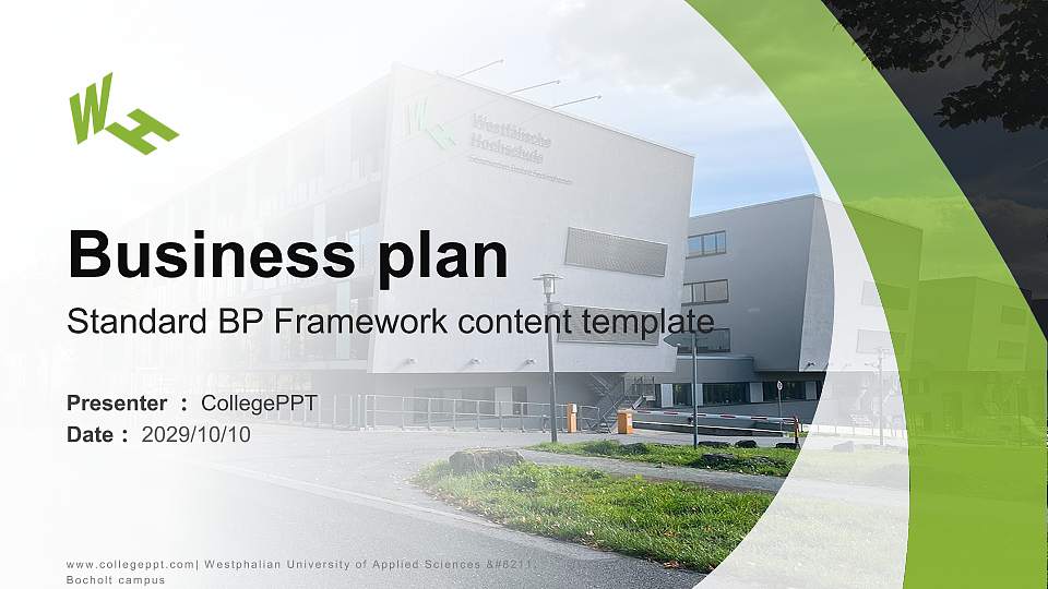 Westphalian University of Applied Sciences – Bocholt campus Competition/Entrepreneurship Contest PPT Template16:9 ratio PPT effect preview image1