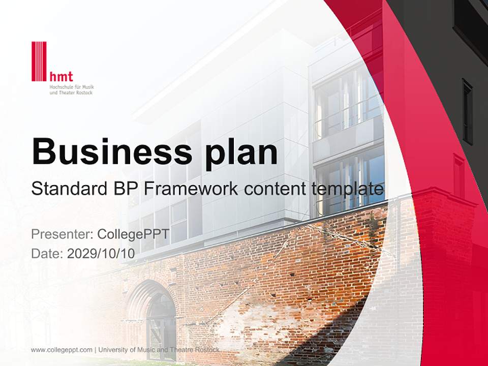University of Music and Theatre Rostock Competition/Entrepreneurship Contest PPT Template4:3 ratio PPT effect preview image9
