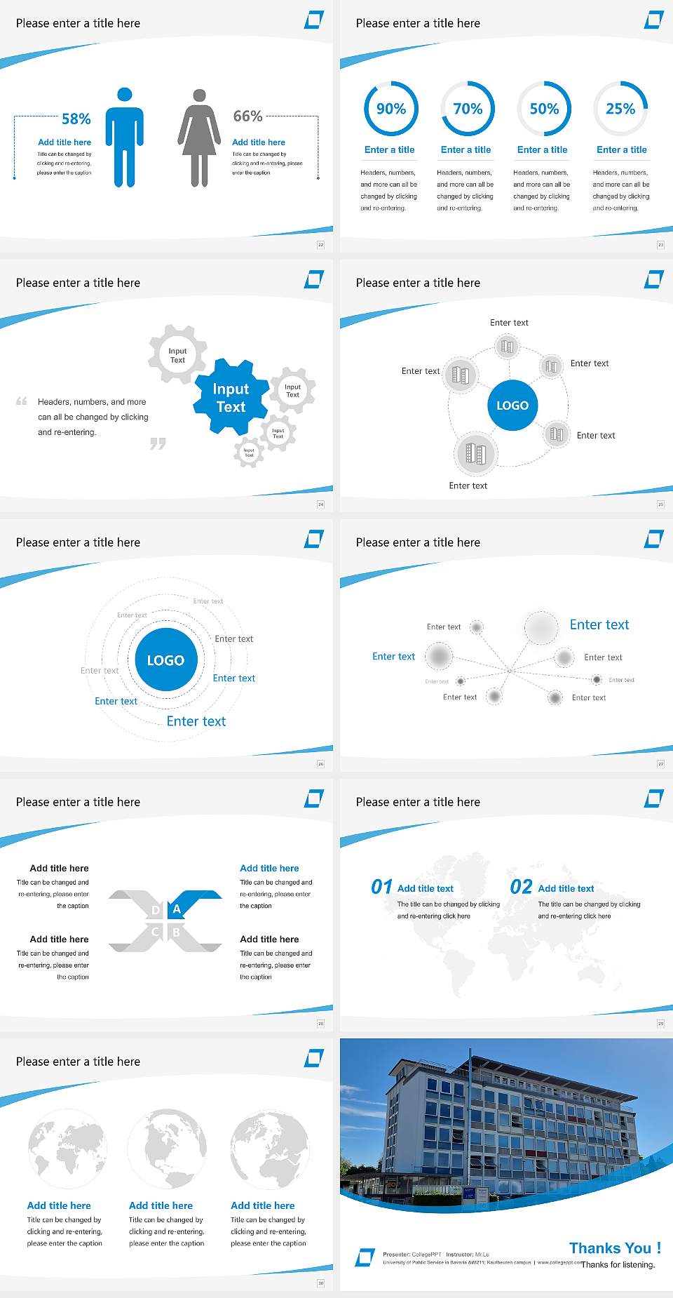University of Public Service in Bavaria – Kaufbeuren campus Course/Courseware Creation PPT Template4:3 ratio PPT effect preview image4