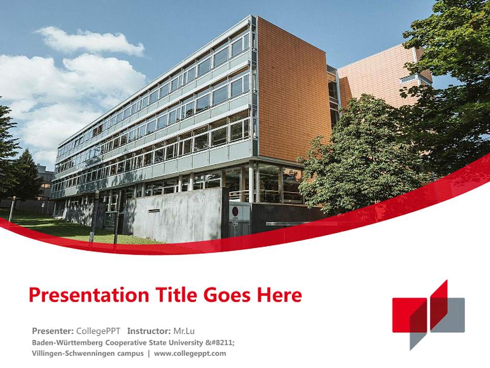 Baden-Württemberg Cooperative State University – Villingen-Schwenningen campus Course/Courseware Creation PPT Template4:3 ratio PPT effect preview image5