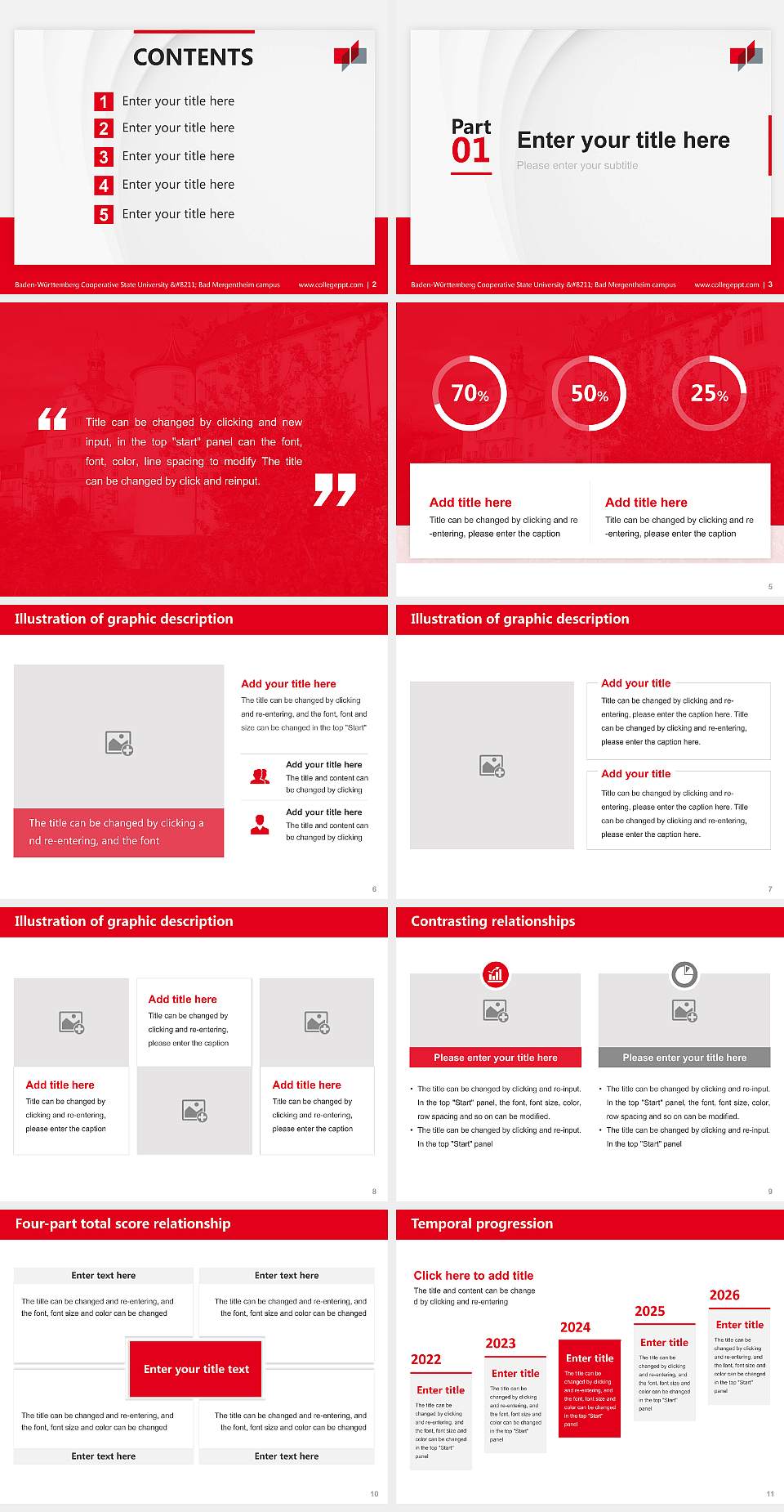 Baden-Württemberg Cooperative State University – Bad Mergentheim campus Thesis Proposal/Graduation Defense PPT Template4:3 ratio PPT effect preview image2