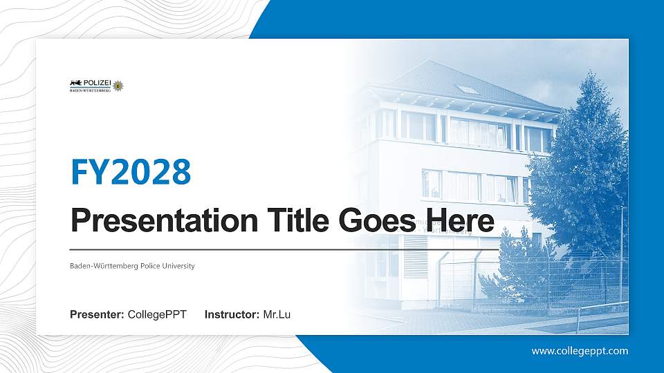 Baden-Württemberg Police University Academic Presentation/Research Findings Report PPT Template16:9 ratio PPT effect preview image
