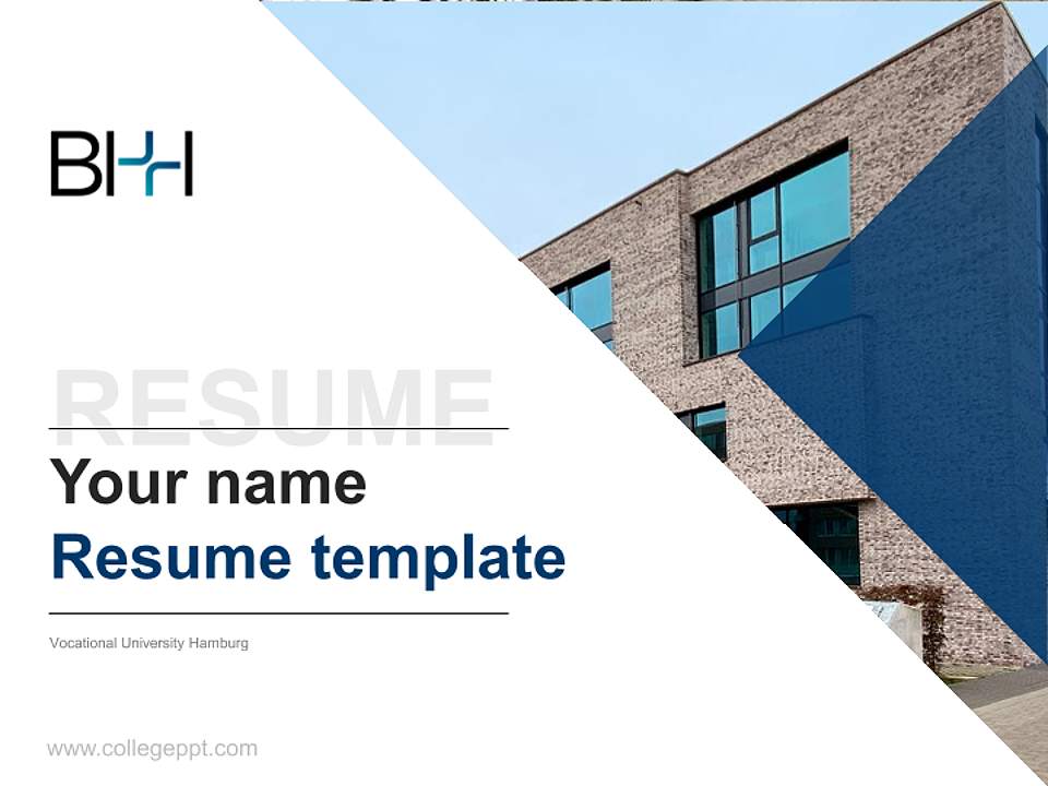 Vocational University Hamburg Resume PPT Template4:3 ratio PPT effect preview image5